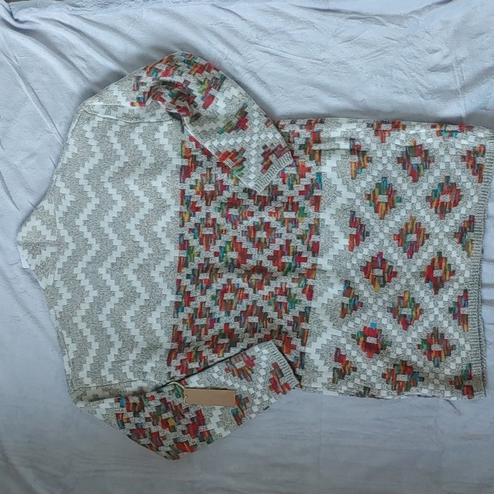 Dreamers by Debut Muliti-colour Aztec Pattern Cardigan - Picture 4 of 10